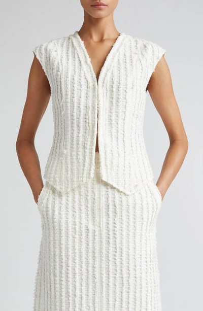 Eenk Yuni Textured Sweater Vest In White