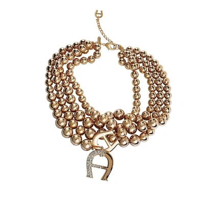 Aigner Bedazzled Necklace In Gold
