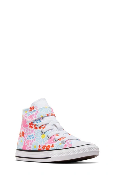 Converse Kids' Chuck Taylor® All Star® 1v High Top Trainer In White/ True Sky/ Oops Pink