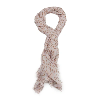 Pre-owned Louis Vuitton Leopard Print Scarf In Pink