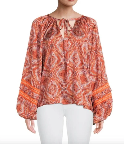 Ramy Brook Printed Daily Top In Zinnia Orange In Multi
