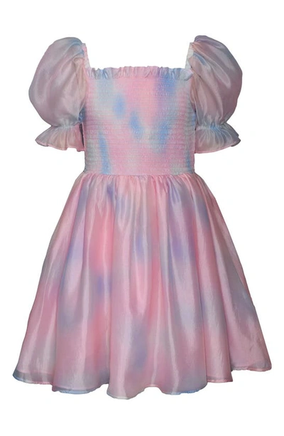Iris & Ivy Kids' Watercolor Print Dress In Pink Pastel