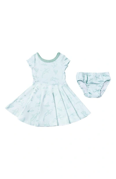 Coco Moon Babies' Fin-tastic T-shirt Dress & Bloomers In Blue