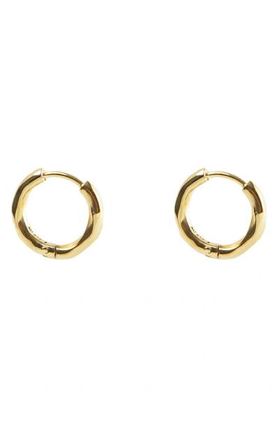 Argento Vivo Sterling Silver Faceted Hoop Earrings In Gold