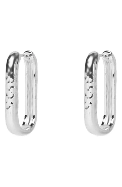 Argento Vivo Sterling Silver Oblong Hoop Earrings In Silver