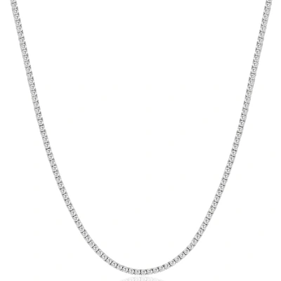 Pompeii3 8ct Tw Diamond Tennis Necklace 4-prong 14k White Gold 16" Lab Grown In Multi