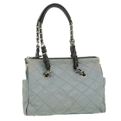 Prada Quilted Tote Bag In Light Blue