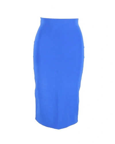 Max Mara Knee-length Pencil Skirt In Electric Blue Silk