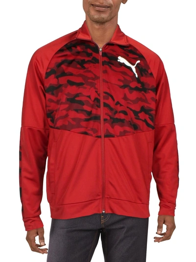 Puma Mens Knit Camouflage Zip-up Jacket In Multi