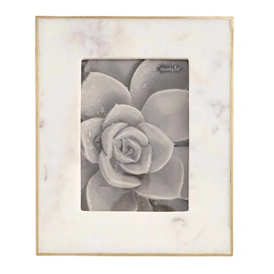 Mudpie 4"x6" Marble & Gold Photo Frame In Neutral