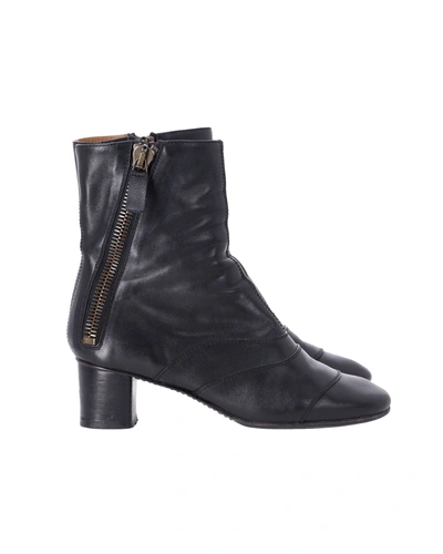 Chloé Chloe Side Zip 50mm Ankle Boots In Black Leather