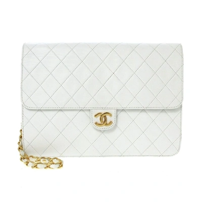 Pre-owned Chanel Timeless Classic Flap Bag In White