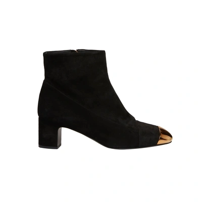 Hermes Goatskin Permabrass Cap Toe Lindsay Ankle Boots In Black