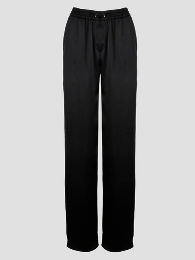 Herno Casual Satin Trousers In Black