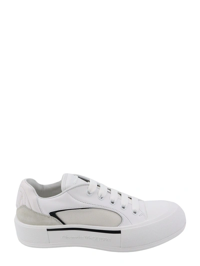 Alexander Mcqueen Leather And Canvas Sneakers In White