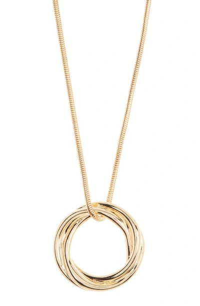 Nordstrom Rack Double Ring Pendant Necklace In Gold