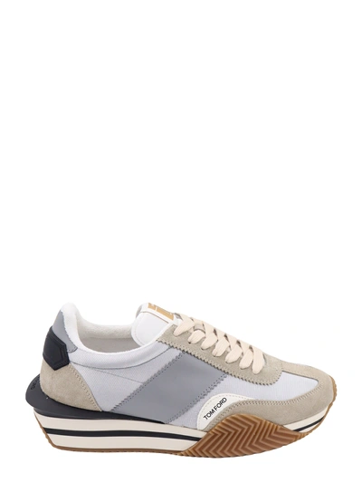 Tom Ford Nylon And Suede Sneakers In Grey
