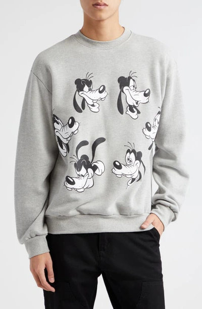 Noon Goons X Disney Moodswing Goofy Cotton Graphic Sweatshirt In Heather Grey