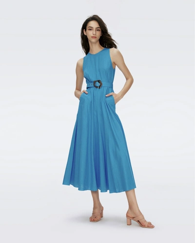 Diane Von Furstenberg Elliot Midi Dress By  In Size Xl In Blue