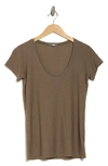 James Perse Deep V-neck T-shirt In Ammo