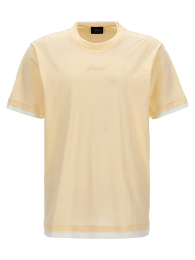 Brioni Logo Embroidery T-shirt In White