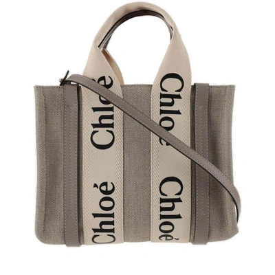 Chloé Versatile Woody Tote Bag With Adjustable Strap In Cream