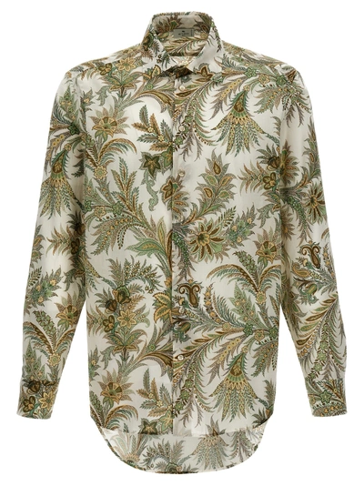 Etro All Over Print Shirt In Verde