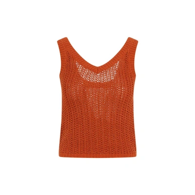 Gucci Max Mara Arrigo Crochet Top In Orange