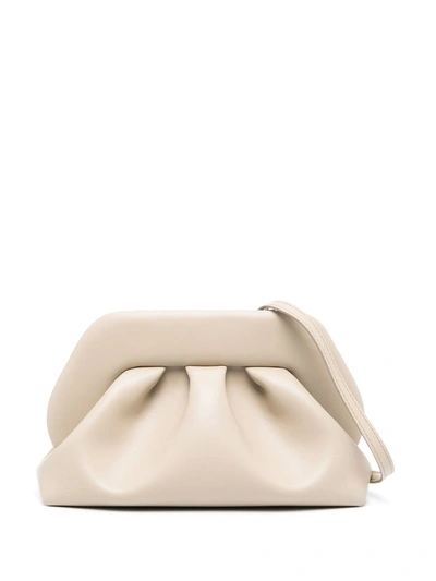 Themoirè Tia Shoulder Bag With Ruffles In Nude & Neutrals