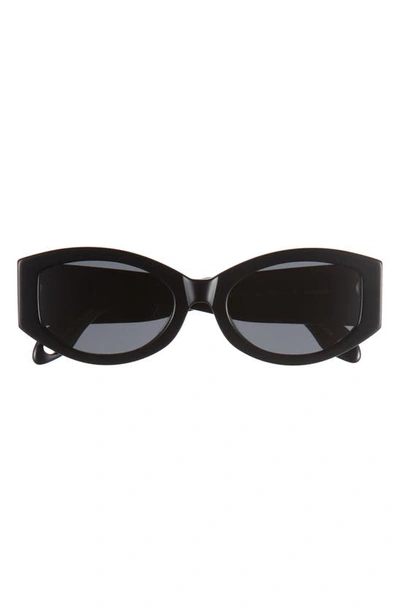 Elisa Johnson Jeannie 54mm Oval Sunglasses In Gloss Black