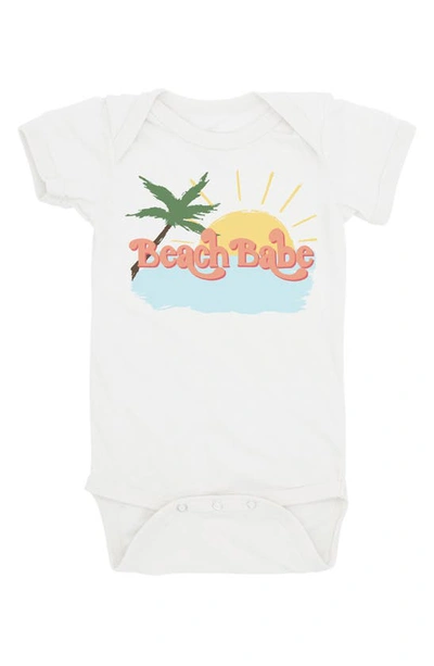 Feather 4 Arrow Babies' Beach Babe Cotton Graphic Bodysuit In White