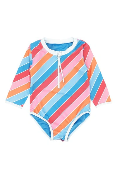 Feather 4 Arrow Babies' Sun Seeker Long Sleeve Rashguard Swimsuit In Blue Multi