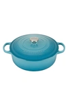 Le Creuset Signature 6 3/4-quart Round Wide French/dutch Oven In Caribbean