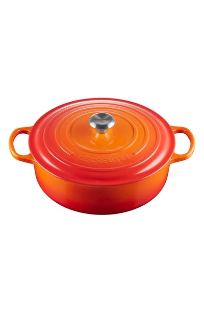 Le Creuset Signature 6 3/4-quart Round Wide French/dutch Oven In Flame