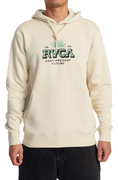 Rvca Type Set Logo Graphic Hoodie In Latte