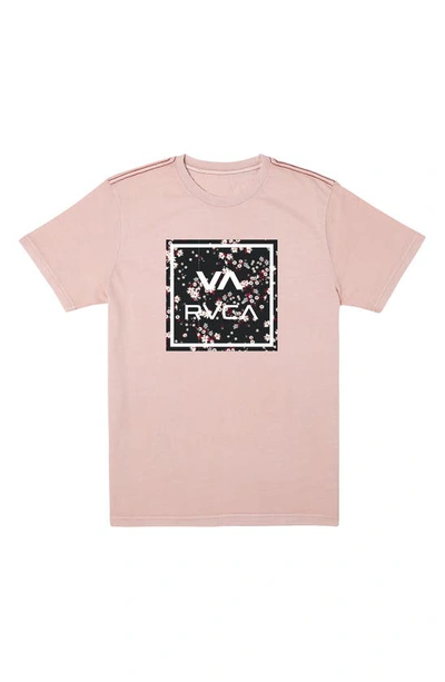 Rvca Va All The Way Logo Graphic T-shirt In Pale Mauve