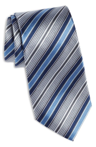 Nordstrom Stripe Silk Tie In Silver