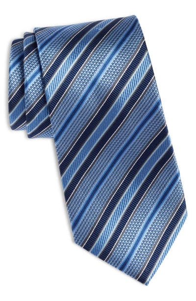 Nordstrom Stripe Silk Tie In Lt Blue