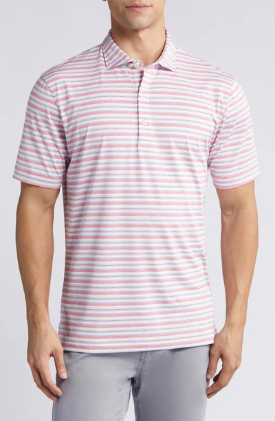 Johnnie-o Harty Stripe Performance Golf Polo In Sun Kissed