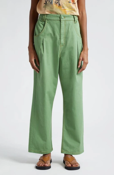 Farm Rio Green Pleat Pants