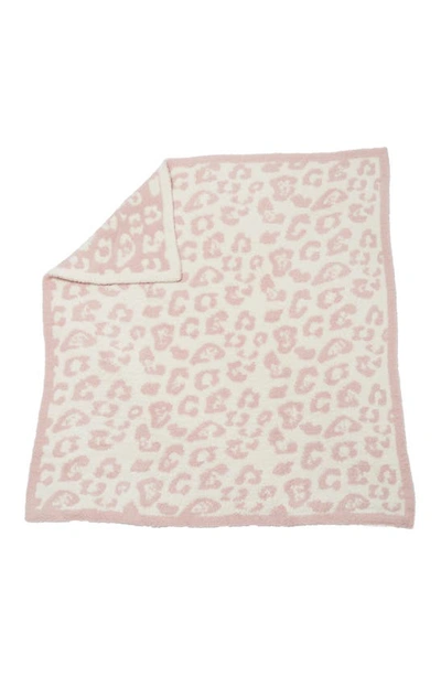 Barefoot Dreams Cozychic® Leopard Stroller Blanket In Dusty Rose/cream