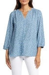 Nydj High-low Crepe Blouse In Selene