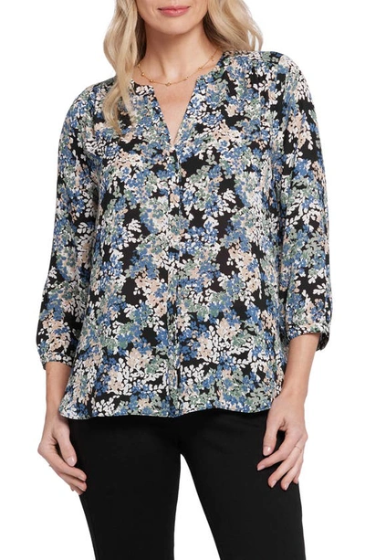 Nydj High-low Crepe Blouse In Livadia