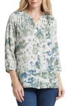 Nydj High-low Crepe Blouse In Cape Malea