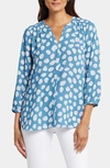 Nydj High-low Crepe Blouse In Delilah Dots