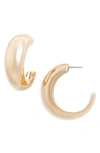 Open Edit Tapered Hoop Earrings In Gold