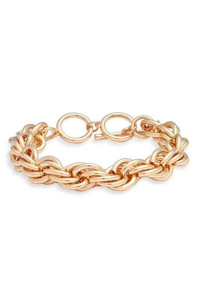 Open Edit Jumbo Rope Chain Toggle Bracelet In Gold