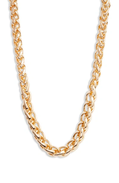 Open Edit Graduated Wheat Chain Necklace In Gold