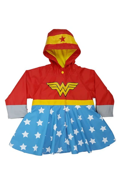 Western Chief Kids' Wonder Woman Water-resistant Raincoat In Red