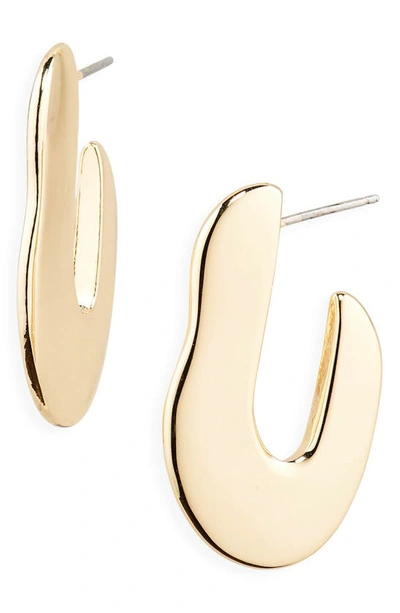 Nordstrom Flat Molten Hoop Earrings In Gold